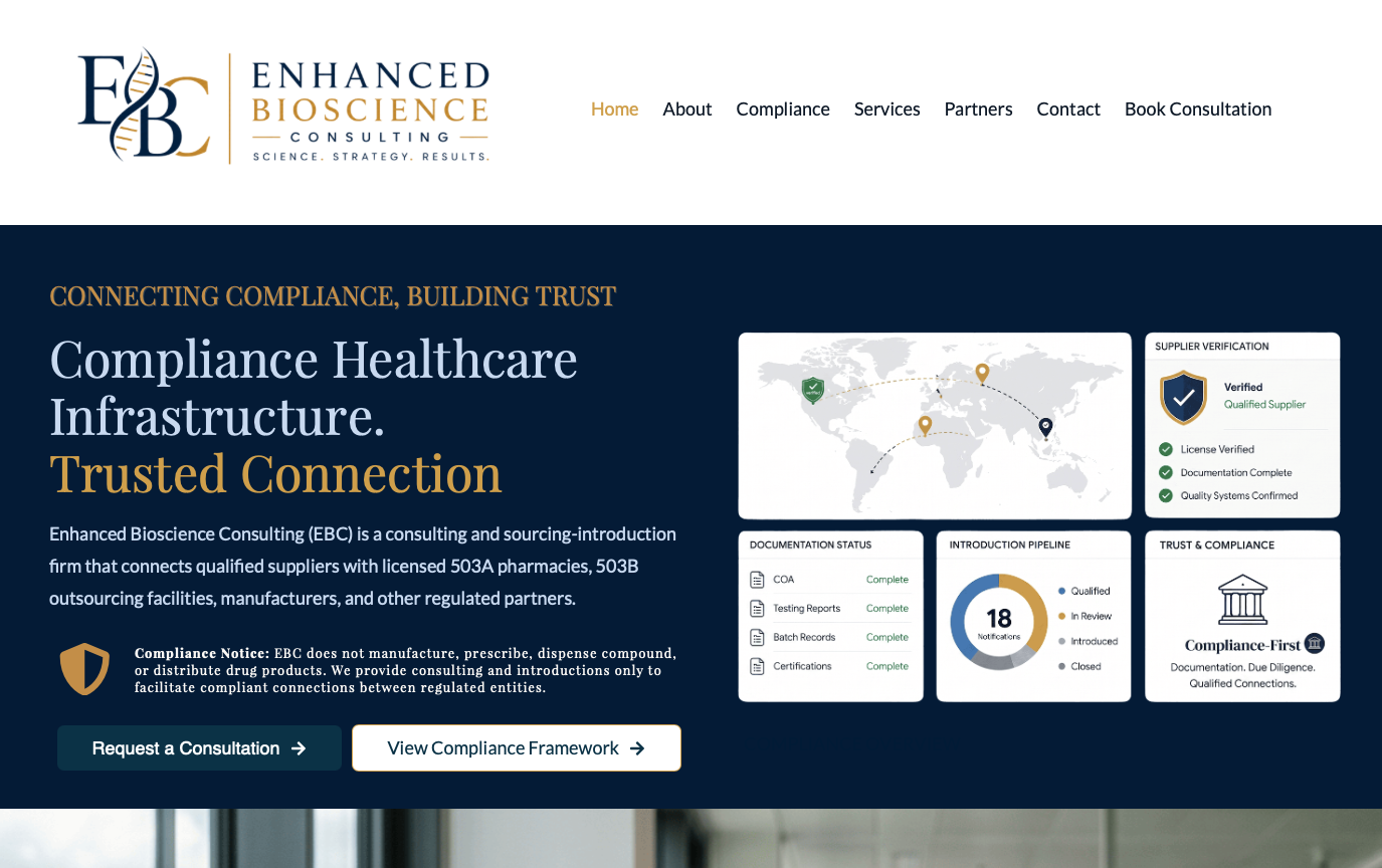 Bioscience Consulting Website
